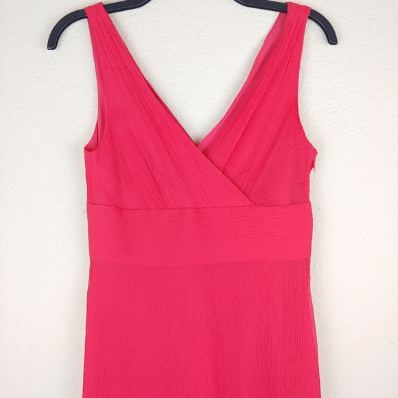 Jcrew Sophia silk dress red coral sleeveless - Picture 3 of 10
